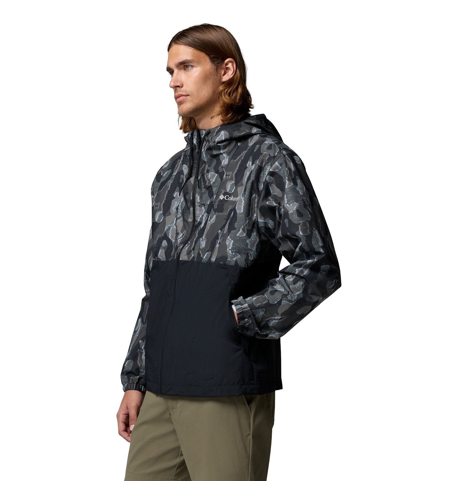 Men's Spire Valley™ Novelty Hooded Windbreaker - Black