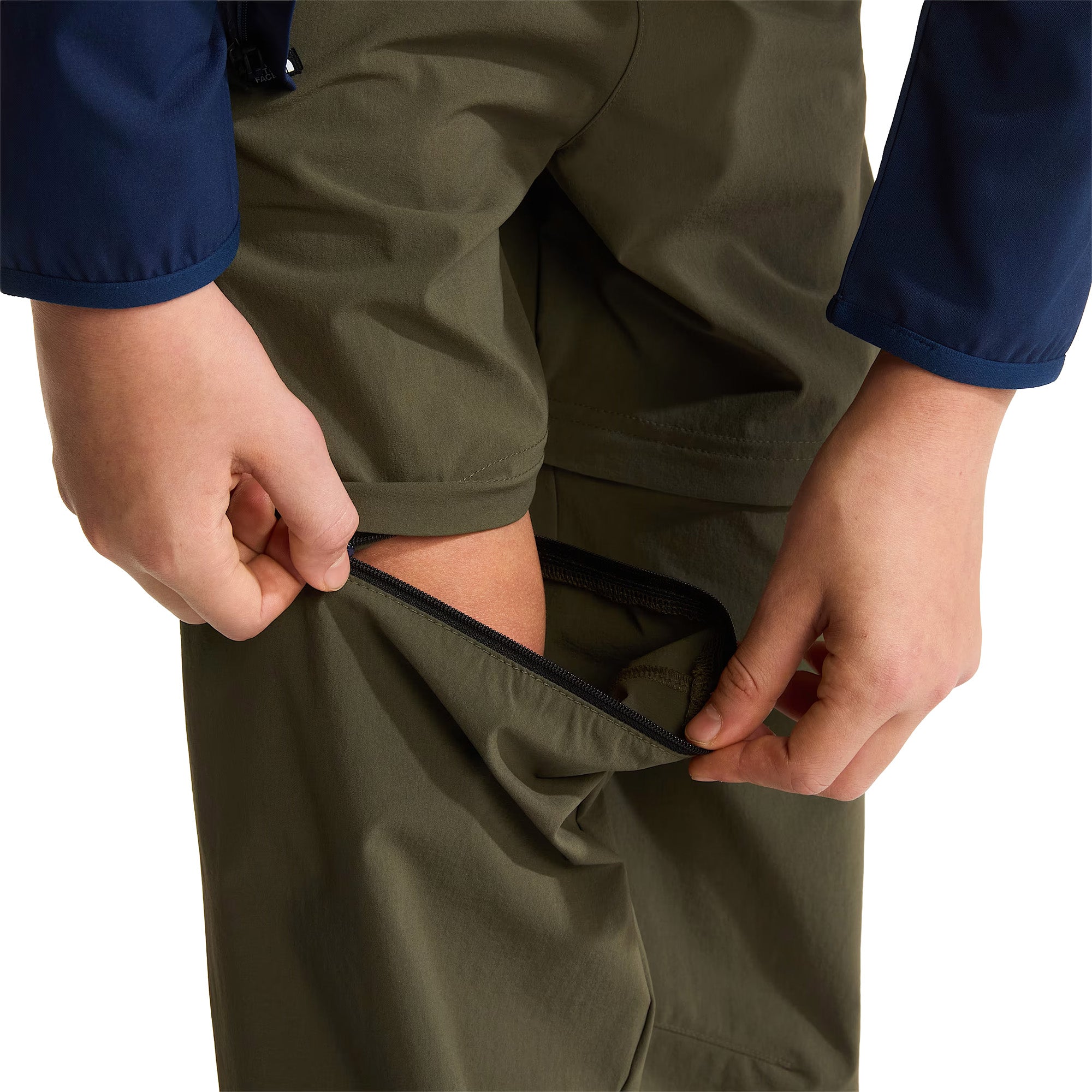 Teens' Lightweight Convertible Hiking Trousers - Green