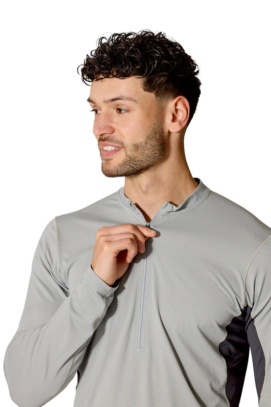 Men's Sonic Ultra Long-Sleeve Zip Top - Grey