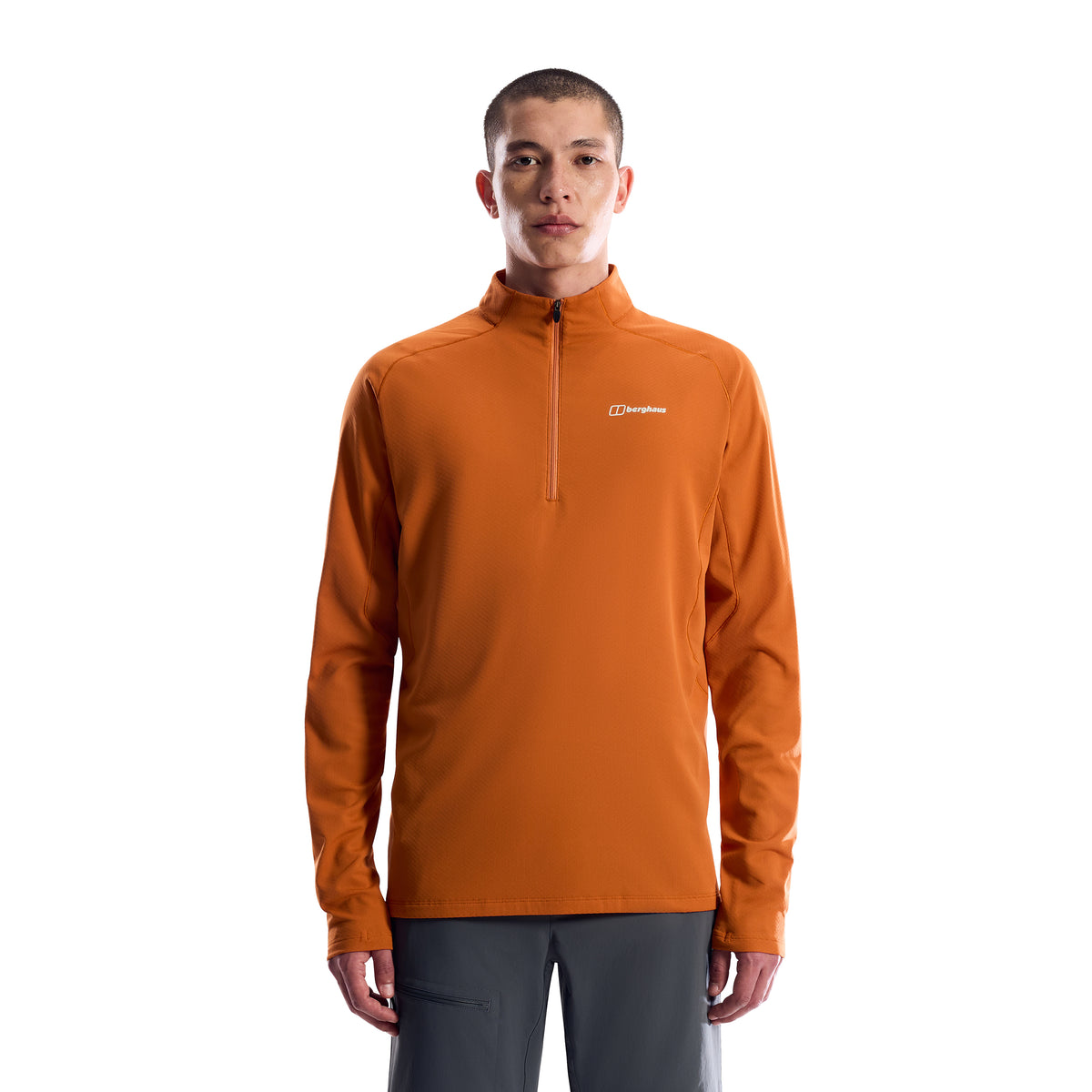 Men's Theralite 1/2 Zip Long-Sleeve Tech T-Shirt - Orange