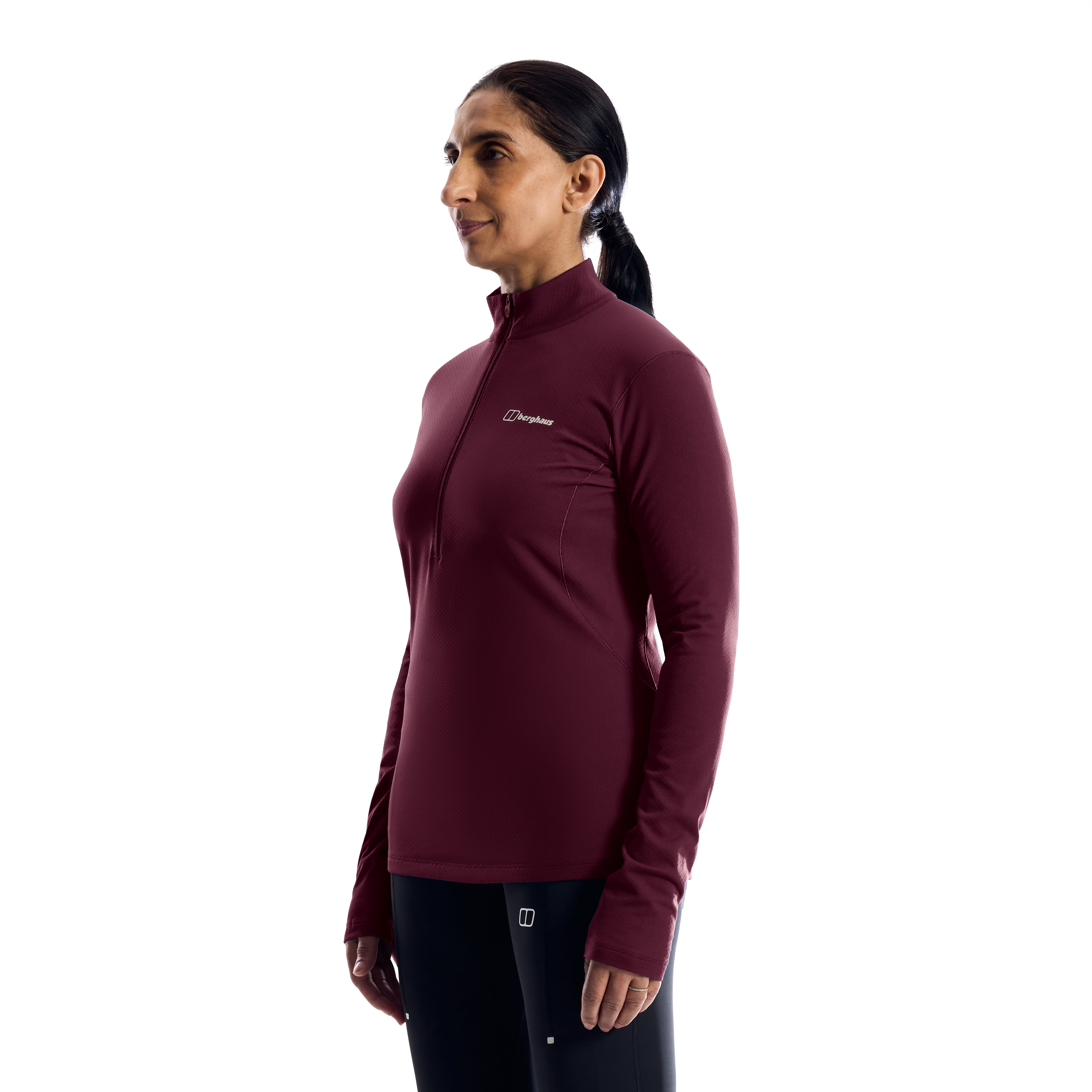 Women's Theralite Half Zip Long-Sleeve Tech T-Shirt - Purple