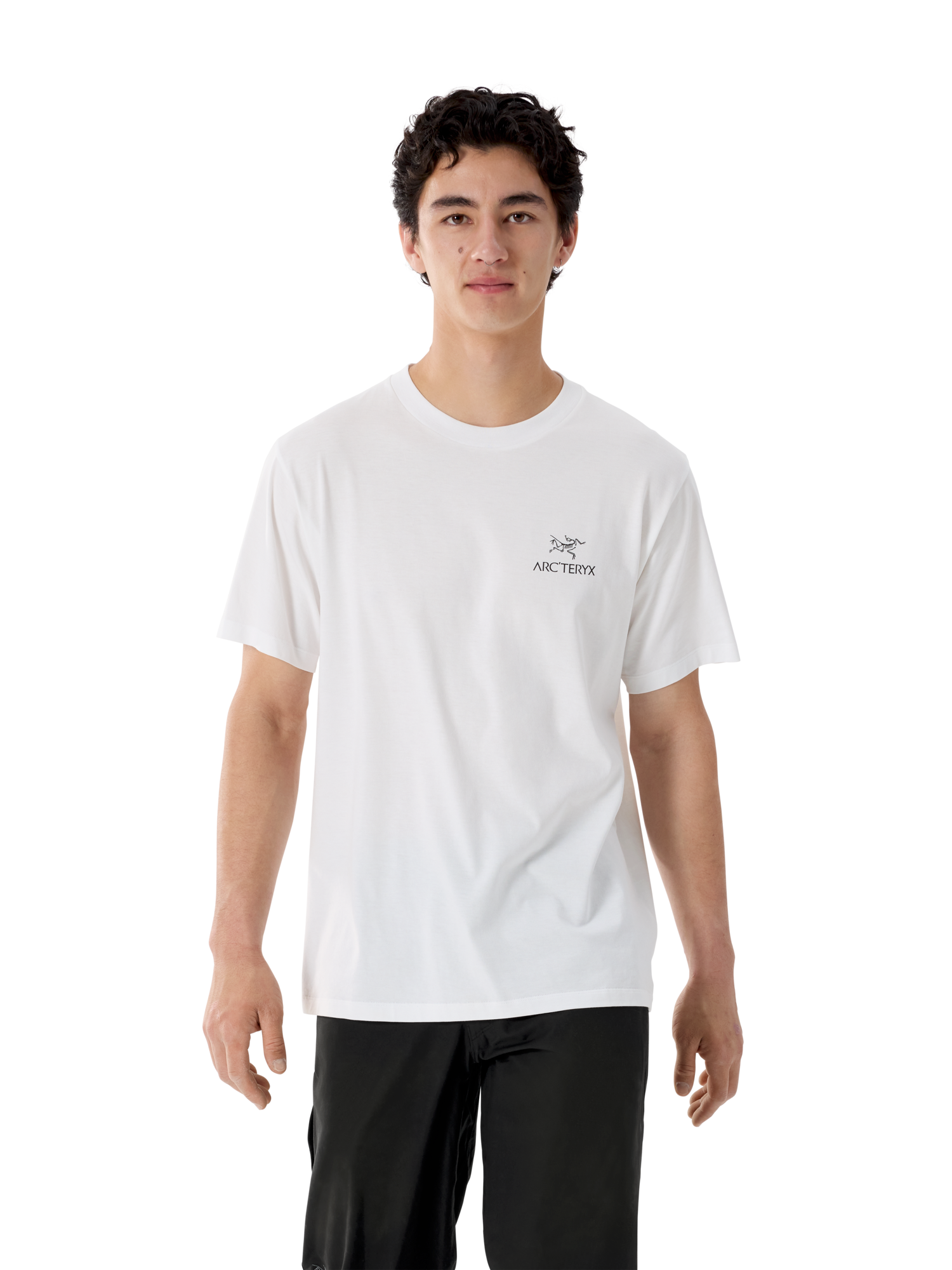 Men's Kragg SL Cotton Bird Word Short-Sleeve T-Shirt - White Light / Black