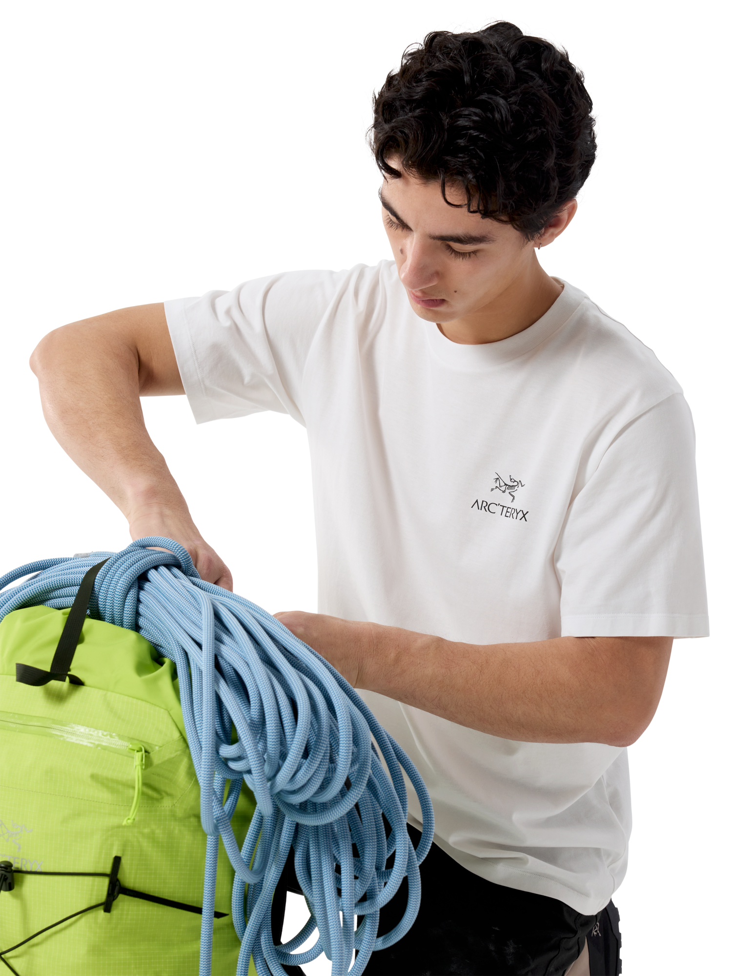 Men's Kragg SL Cotton Bird Word Short-Sleeve T-Shirt - White Light / Black