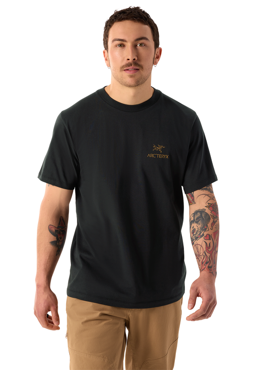 Men's Kragg SL Cotton Bird Word Short-Sleeve T-Shirt - 24K Black