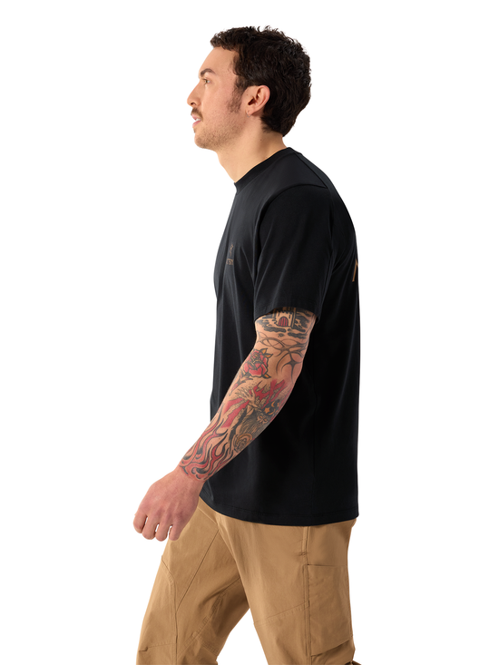 Men's Kragg SL Cotton Bird Word Short-Sleeve T-Shirt - 24K Black