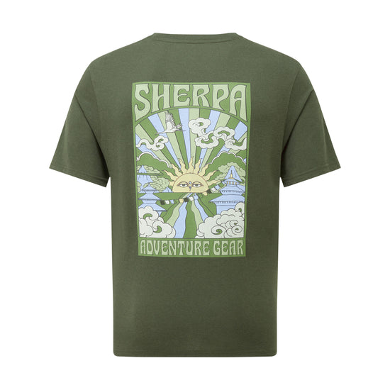 Men's Jutnu Psychedelic T-Shirt - Green