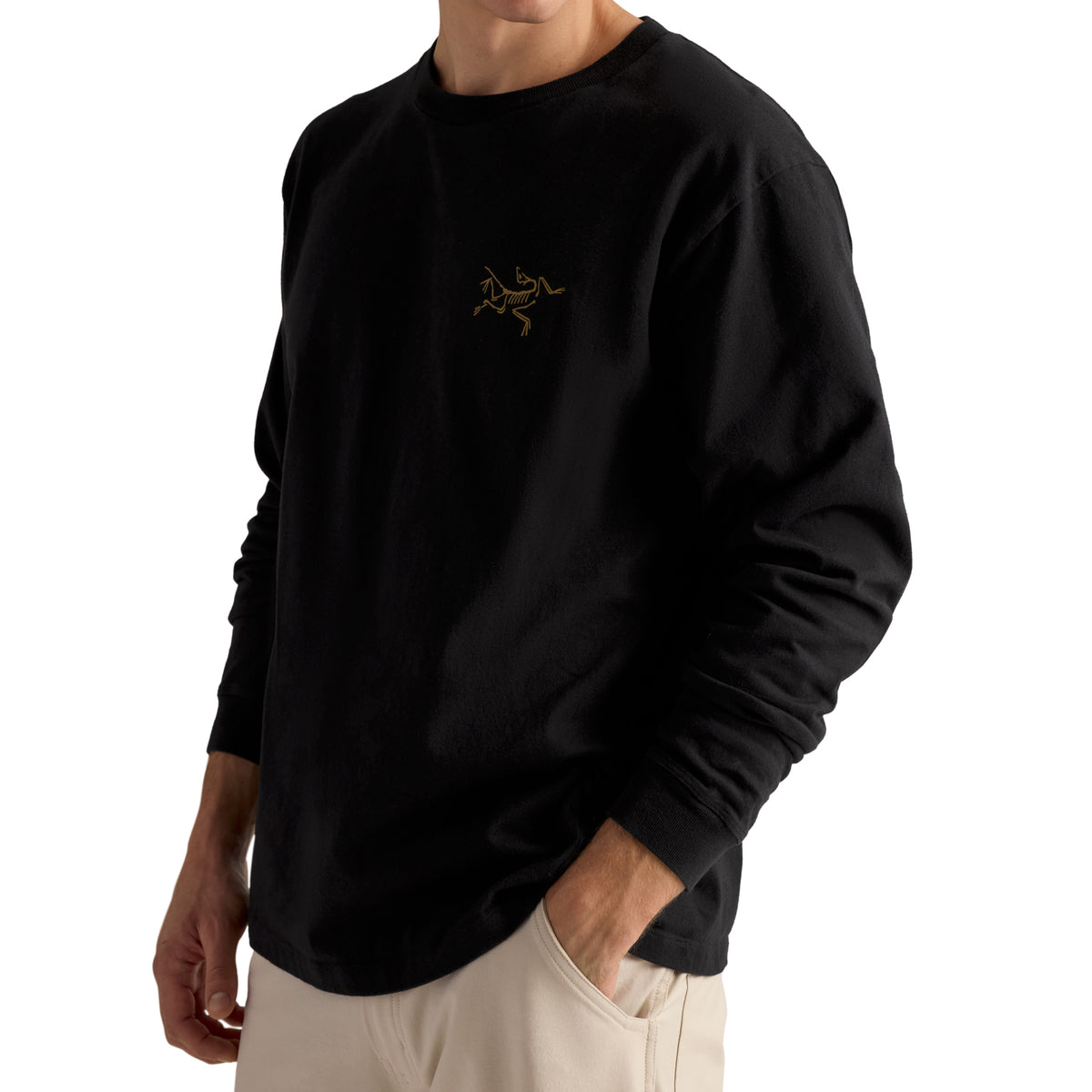 Men's Kragg Cotton Long-Sleeve T-Shirt - 24K Black