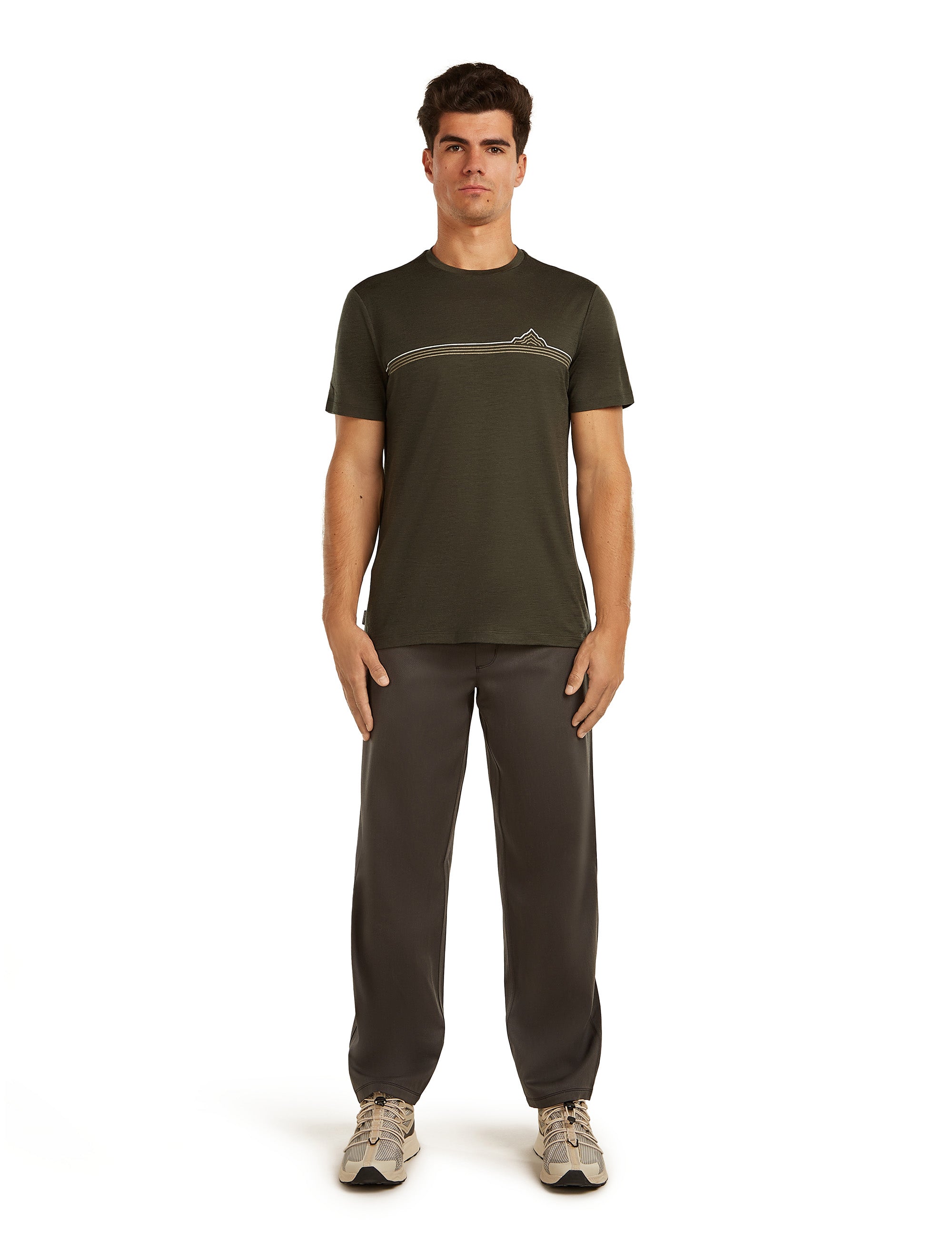 Men's 150 Tech Lite T-Shirt - Range Stripes / Green