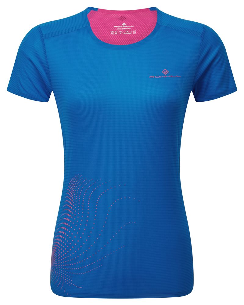 Women's Tech Race Short-Sleeve T-Shirt - Blue / Pink