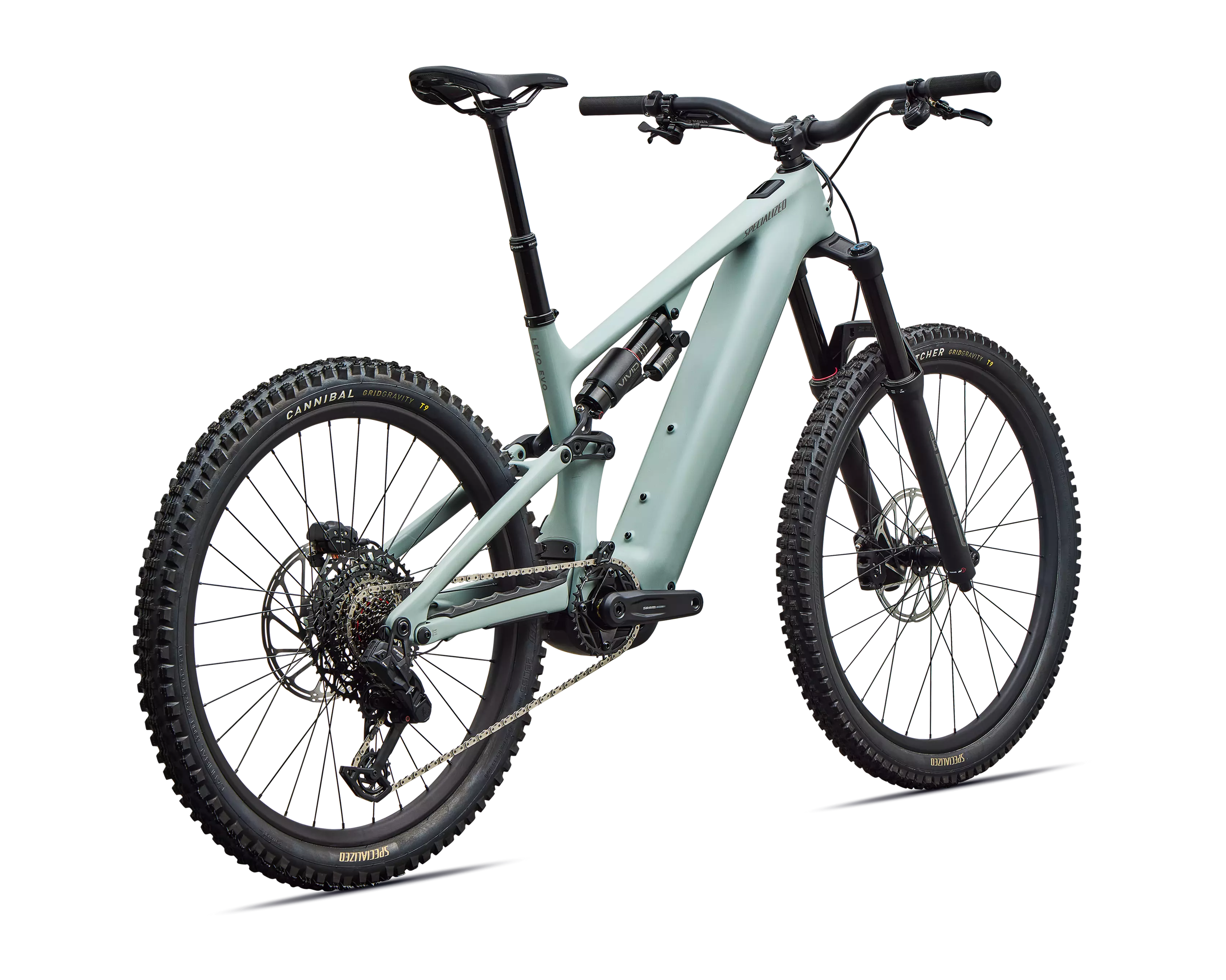 Grey mountain bike on a white background