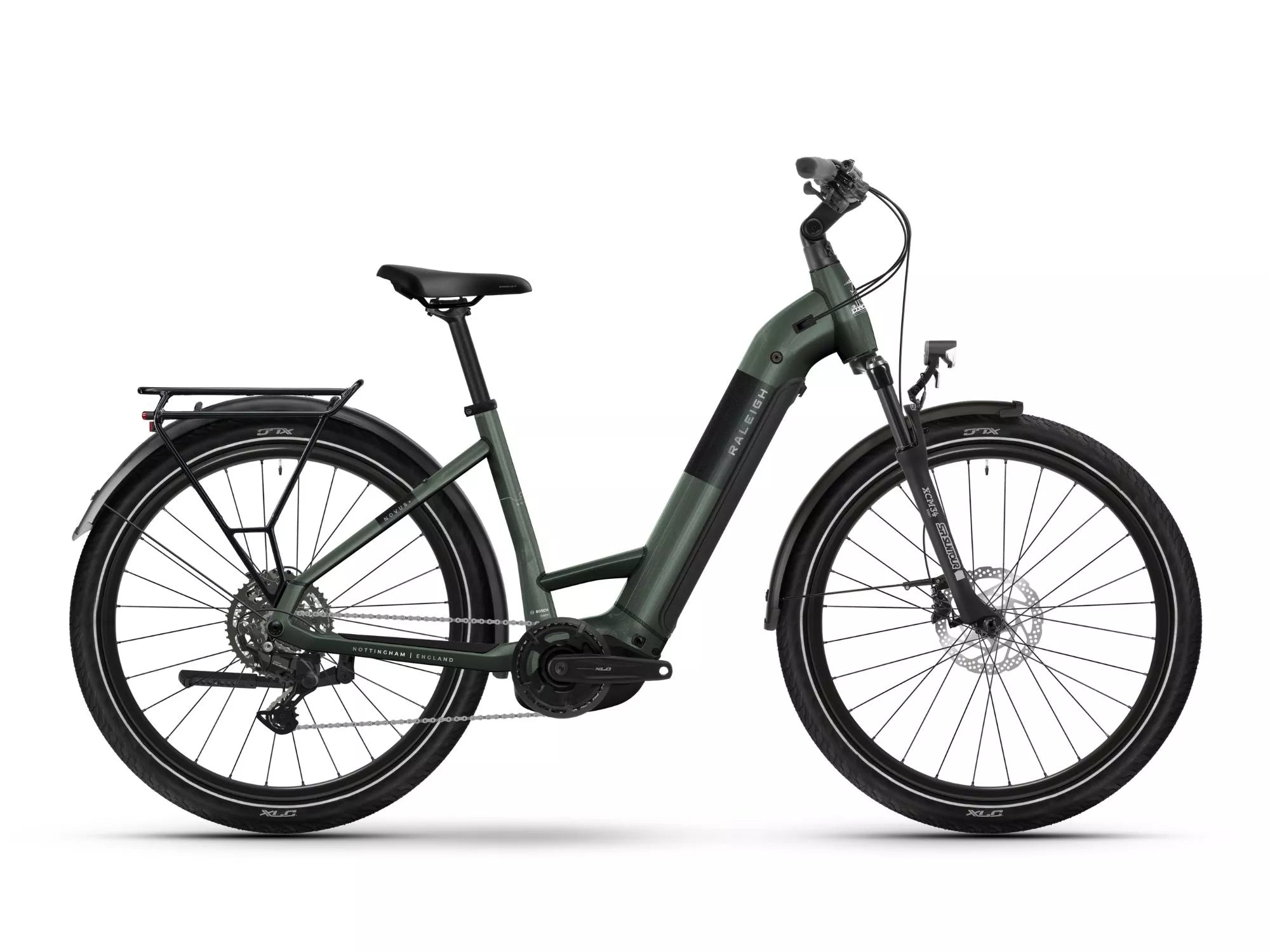 Novus Plus Low Step Derailleur Hybrid E-Bike - Green