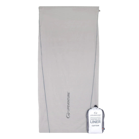 Cotton Rectangular Sleeping Bag Liner - Grey