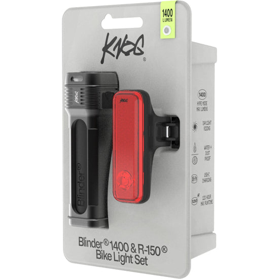 Blinder 1400 + R-150 Rear Bike Light Set - Black