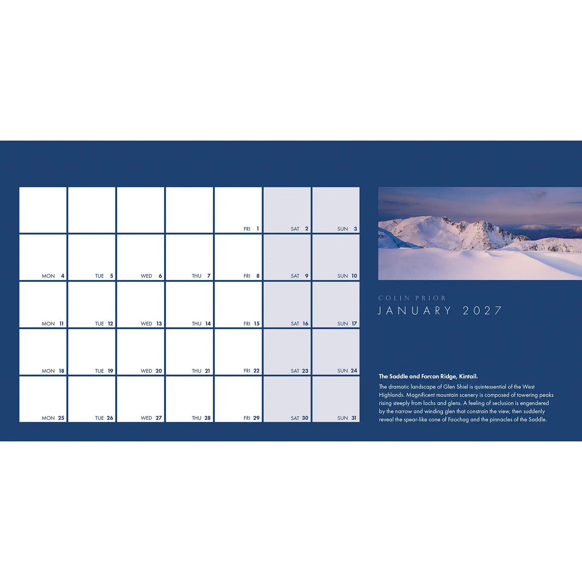 Scotland Desk 2027 Calendar