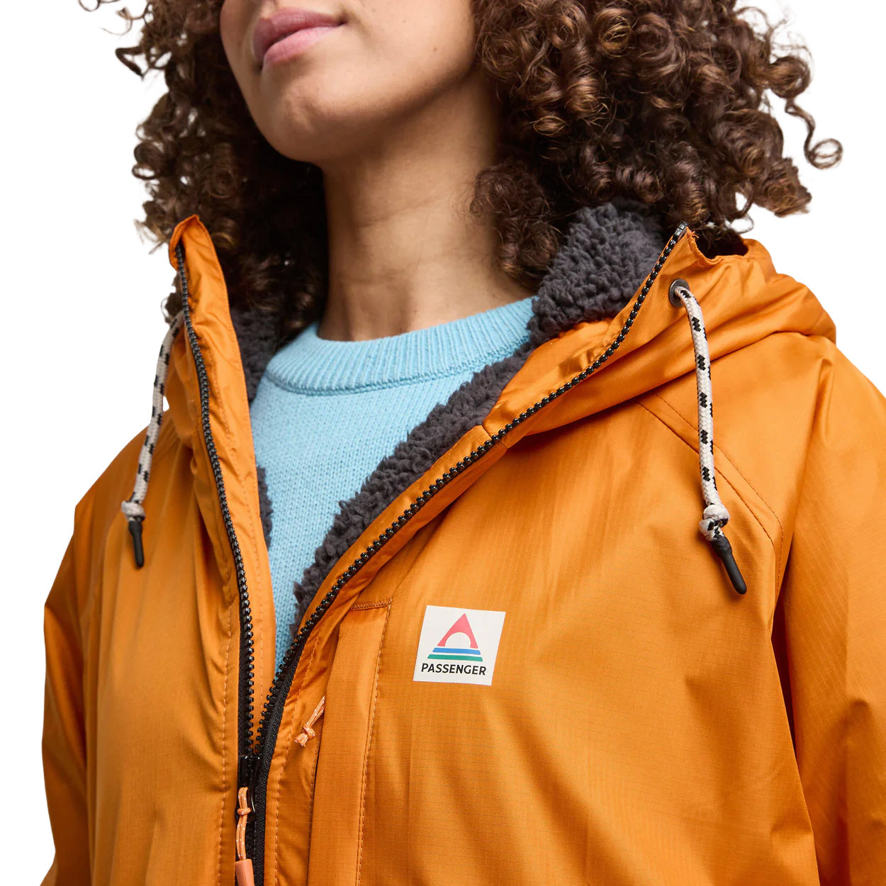 Unisex Waves Sherpa Lined Changing Robe - Orange/Blue
