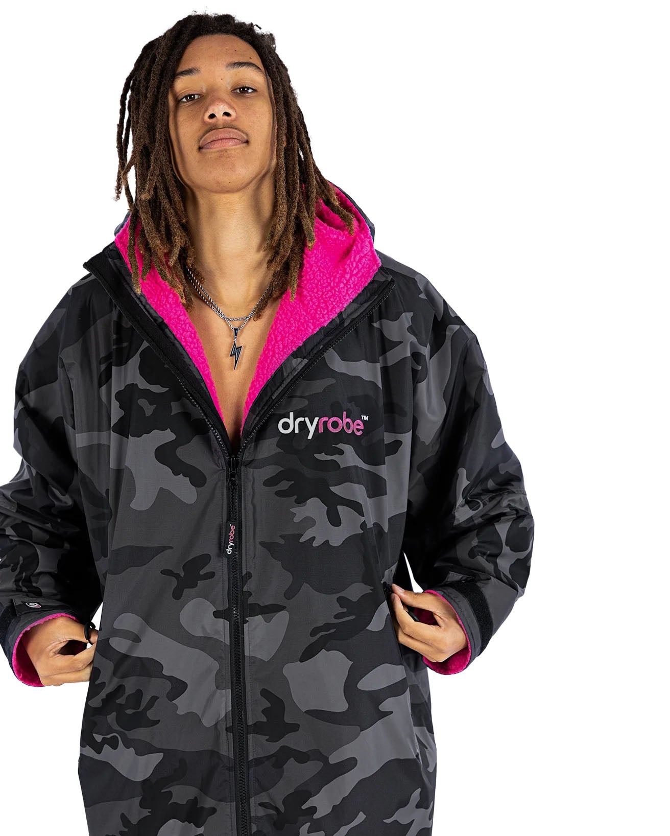 Unisex Advance Changing Robe - Black/Pink