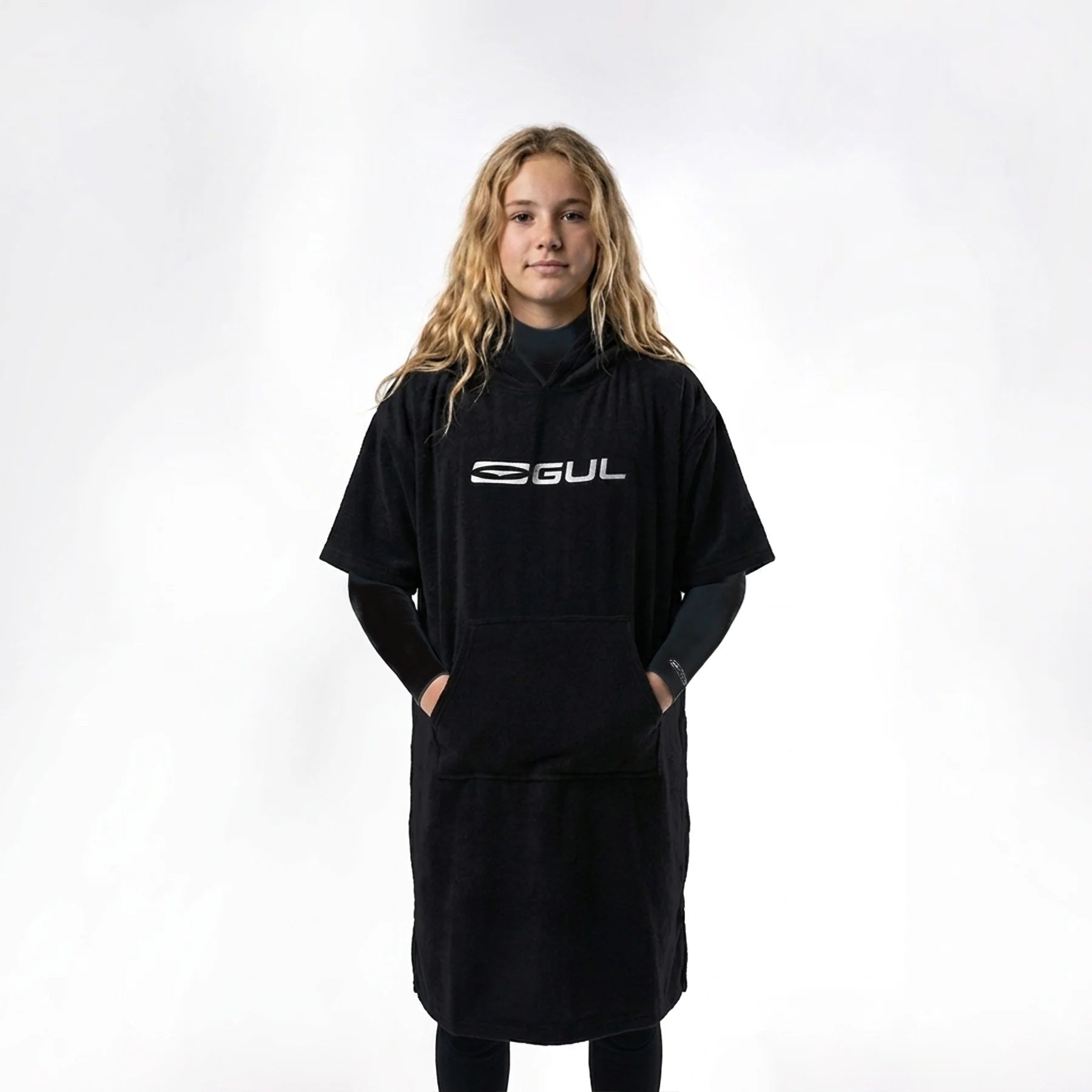 Kids' Tech Changing Poncho - Black