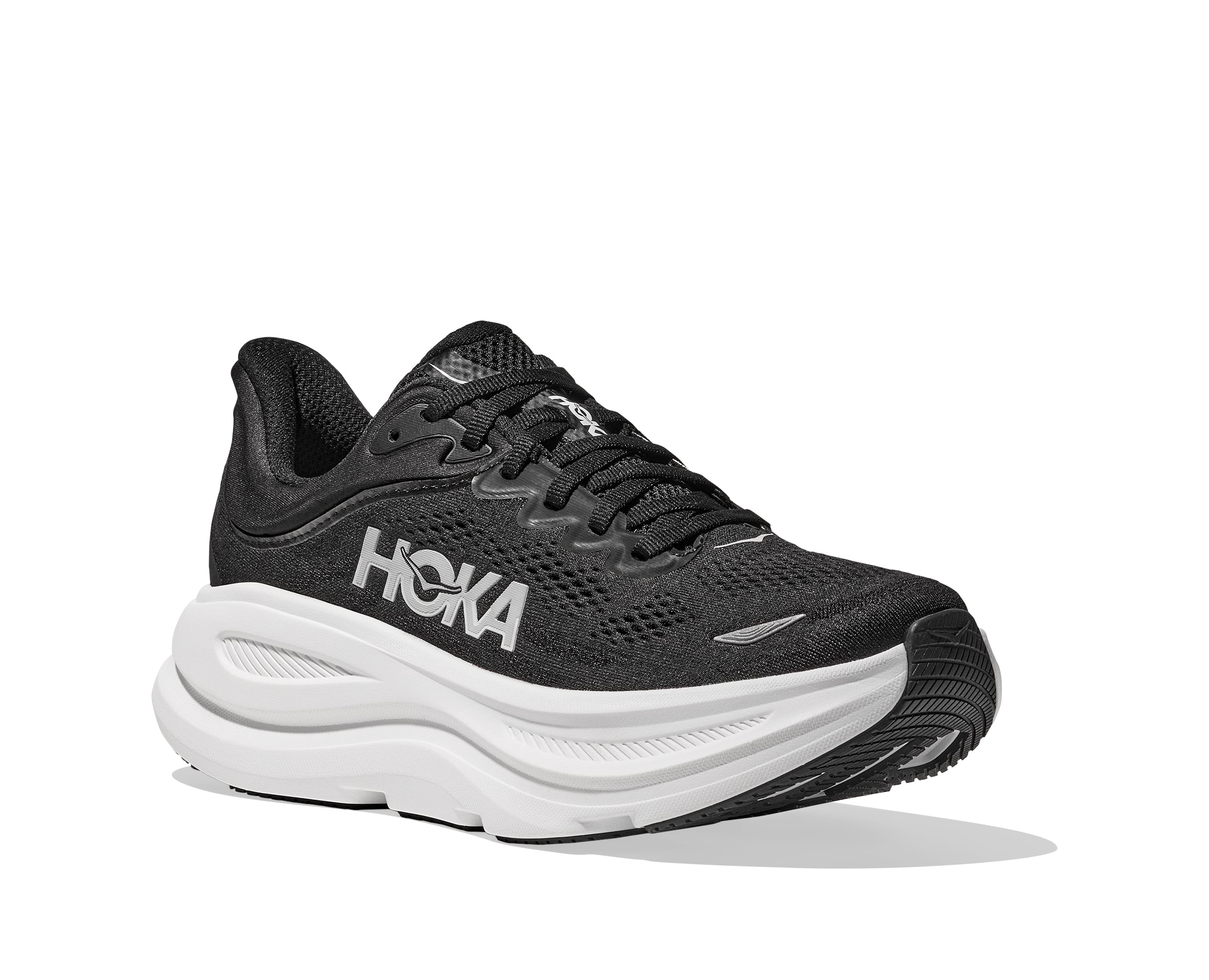 Women's Bondi 9 Road Running Shoes - Black / White