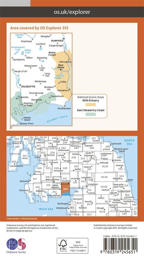 Explorer 313 1:25000 Dumfries & Dalbeattie, Dumfries & Galloway