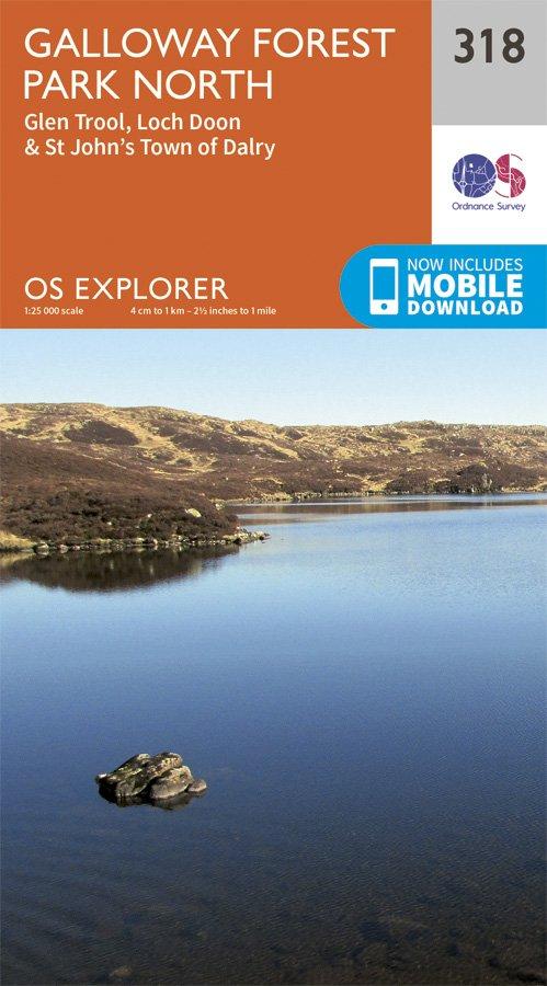Explorer 318 1:25000 Galloway Forest Park North, Dumfries & Galloway