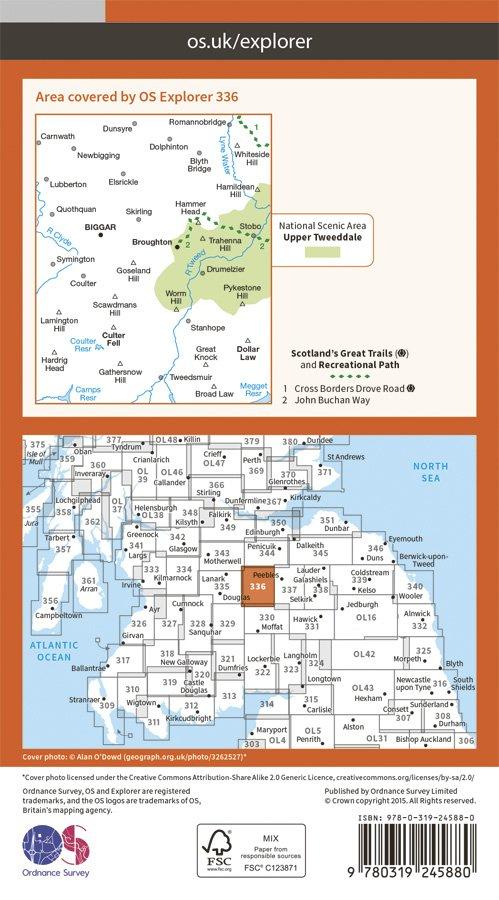 Explorer 336 1:25000 Biggar & Broughton, South Lanarkshire