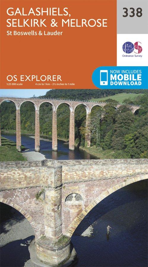 Explorer 338 1:25000 Galashiels, Selkirk & Melrose, Scottish Borders