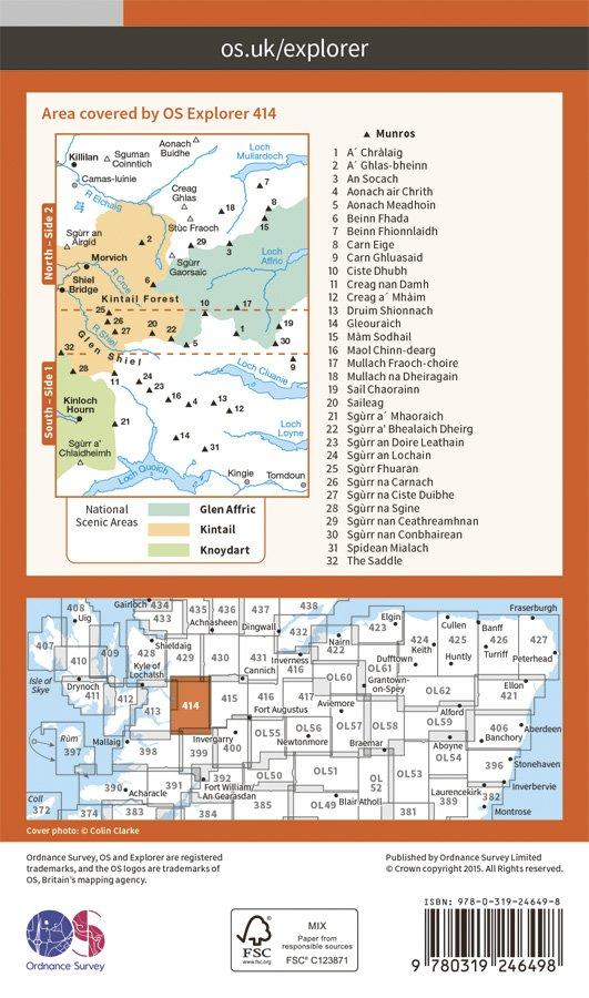 Explorer 414 1:25000 Glen Shiel & Kintail Forest