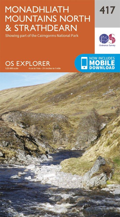 Explorer 417 1:25000 Monadhliath Mountains North & Strathdearn