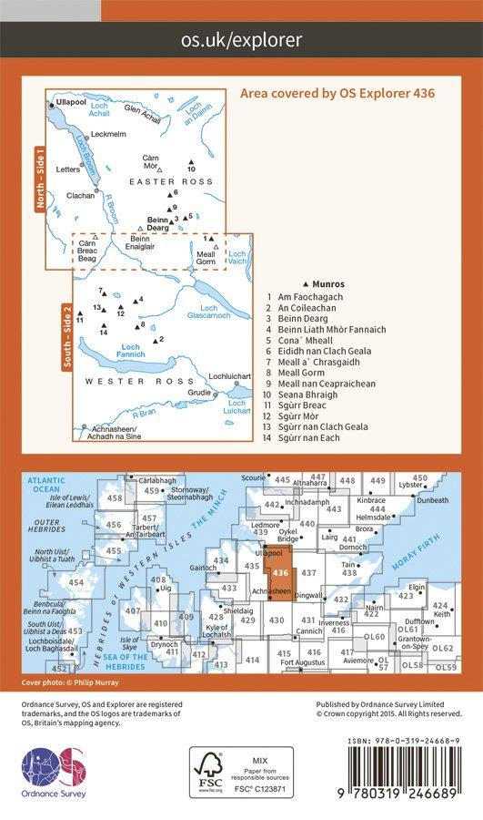 Explorer 436 1:25000 Beinn Dearg & Loch Fannich