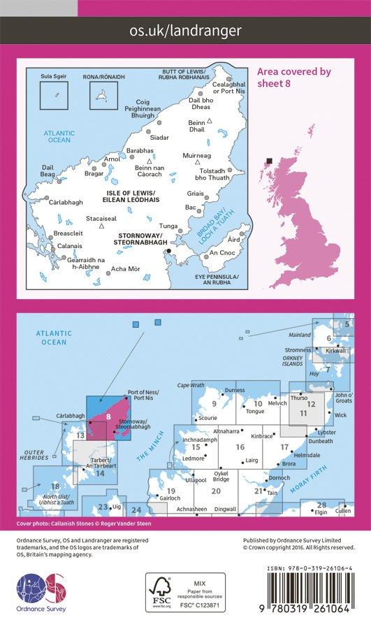 Landranger 08 1:50000 Stornoway & North Lewis
