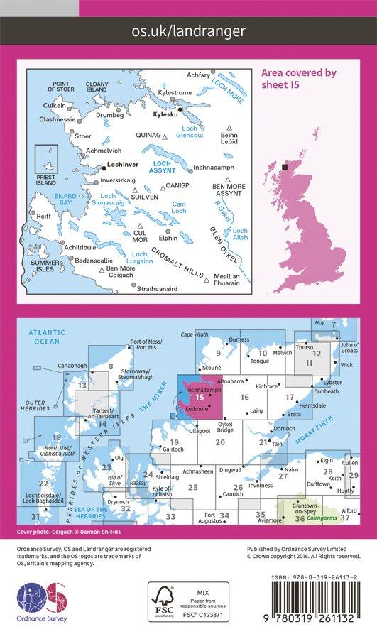Landranger 15 1:50000 Loch Assynt