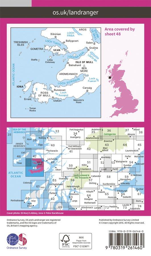 Landranger 48 1:50000 Iona & West Mull