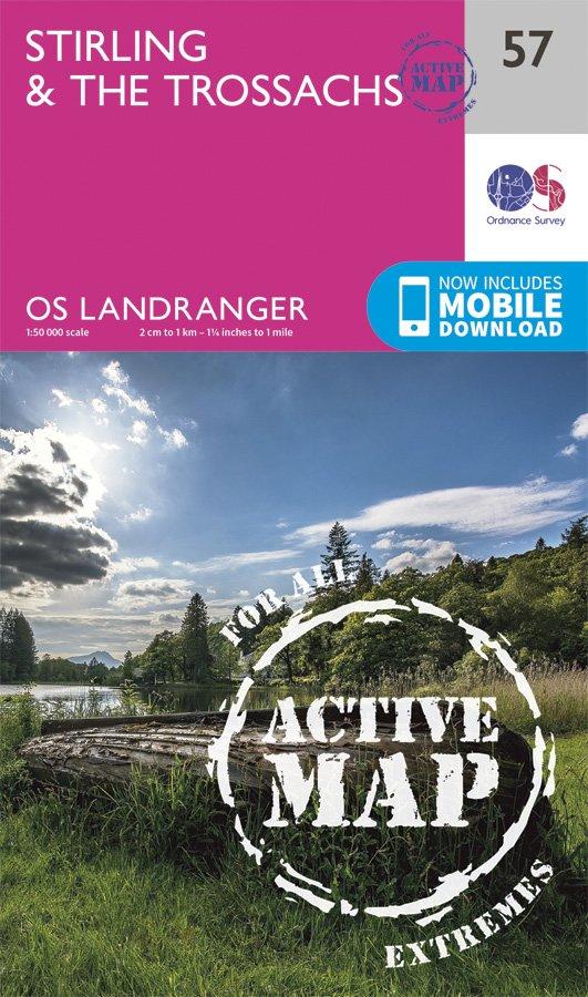 Landranger Active Laminate 57 1:50 000 Stirling & The Trossachs