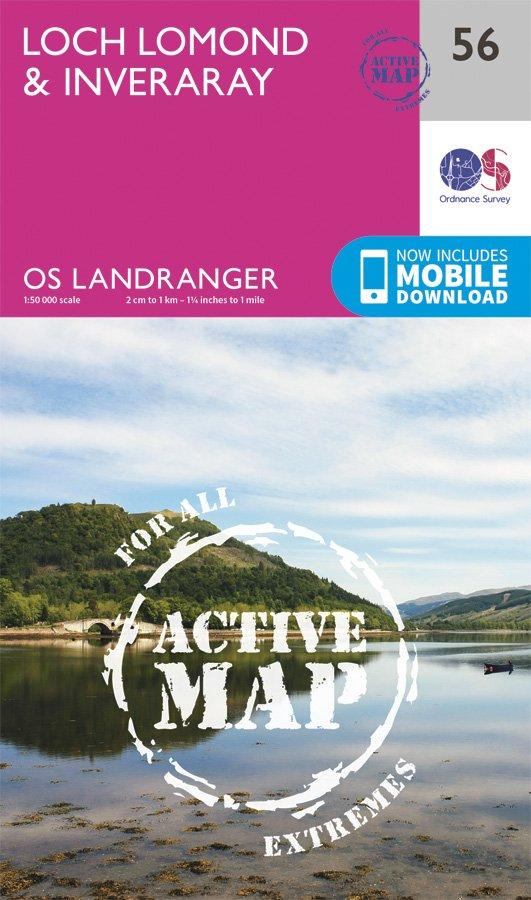 Landranger Active Laminate 56 1:50 000 Loch Lomond & Inveraray
