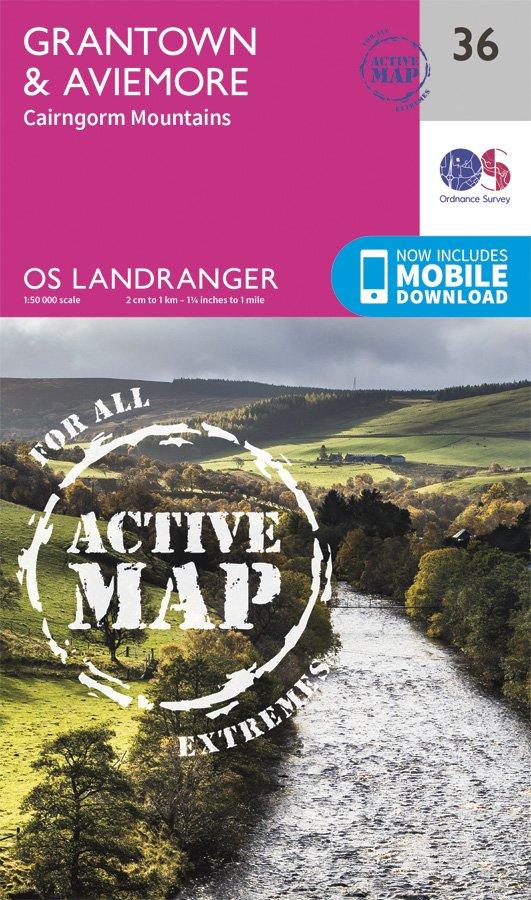 Landranger Active Laminate 36 1:50 000 Grantown & Aviemore