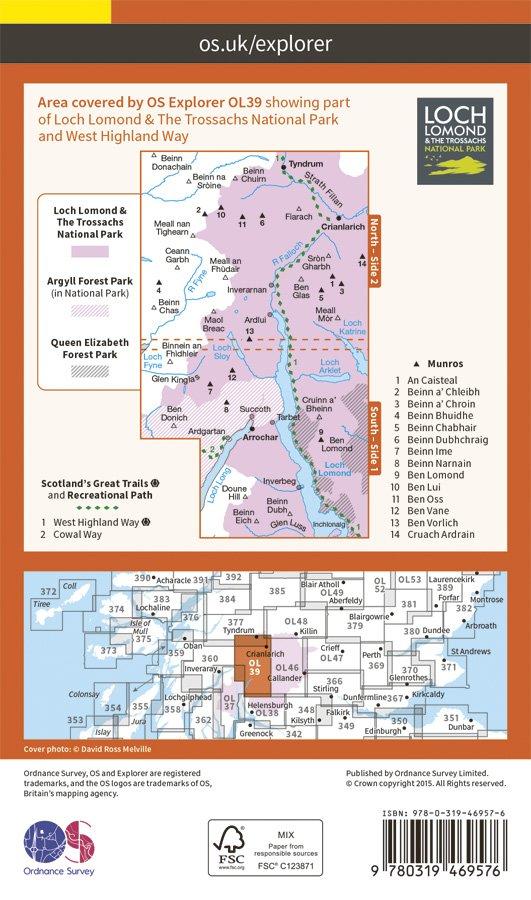Explorer Active Map OL39 Loch Lomond North