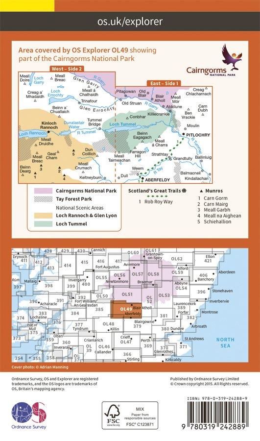 Explorer OL49 Pitlochry & Loch Tummel Map