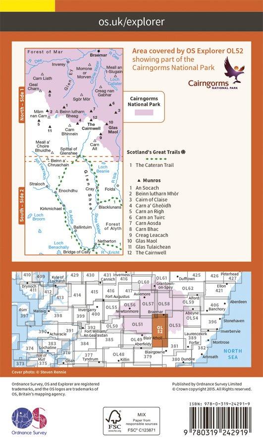 Explorer OL52 Glen Shee & Braemar Map