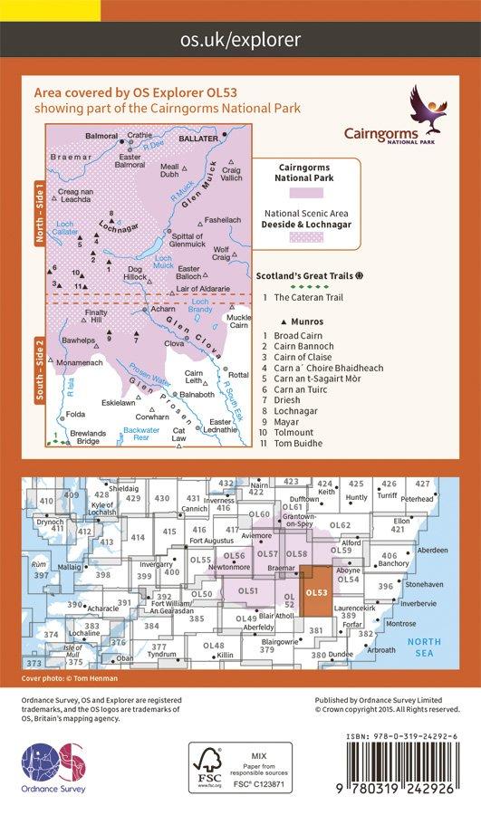 Explorer OL53 Lochnagar, Glen Muick & Glen Clova Map