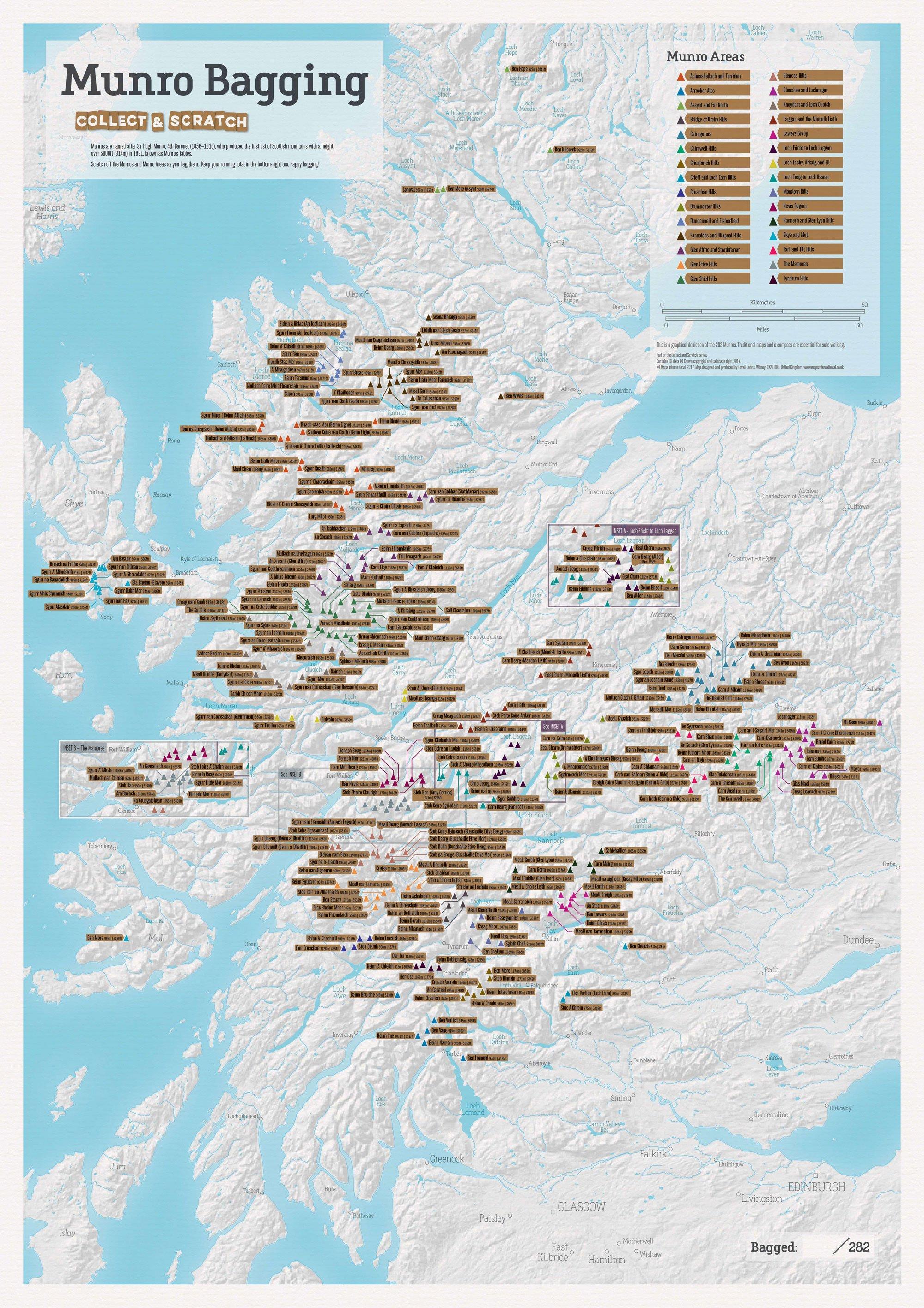 Munro Bagging Scratch Map A1