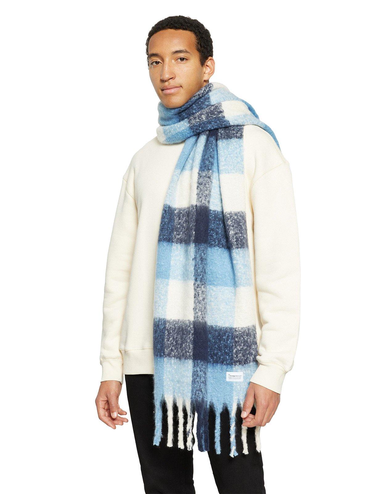 Unisex Fringe Scarf - Blue