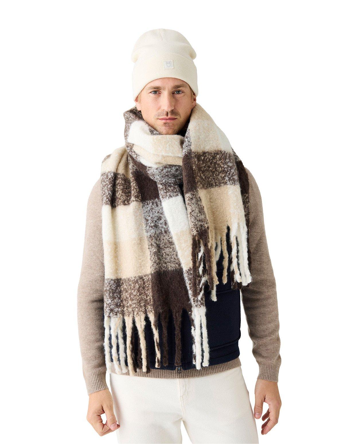Unisex Fringe Scarf - Brown