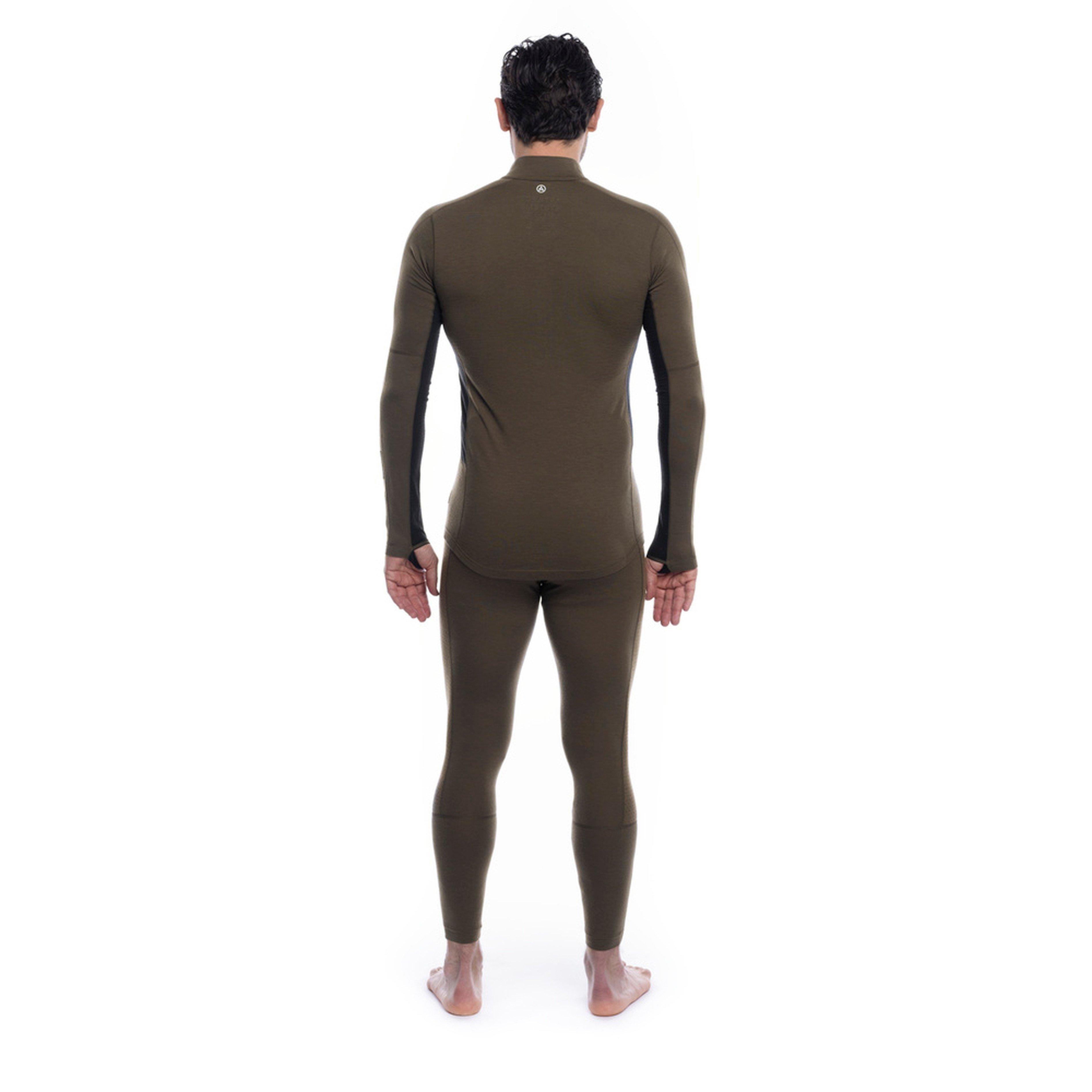 Men's Flatiron 185 Quarter Zip - Deep Olive/Black