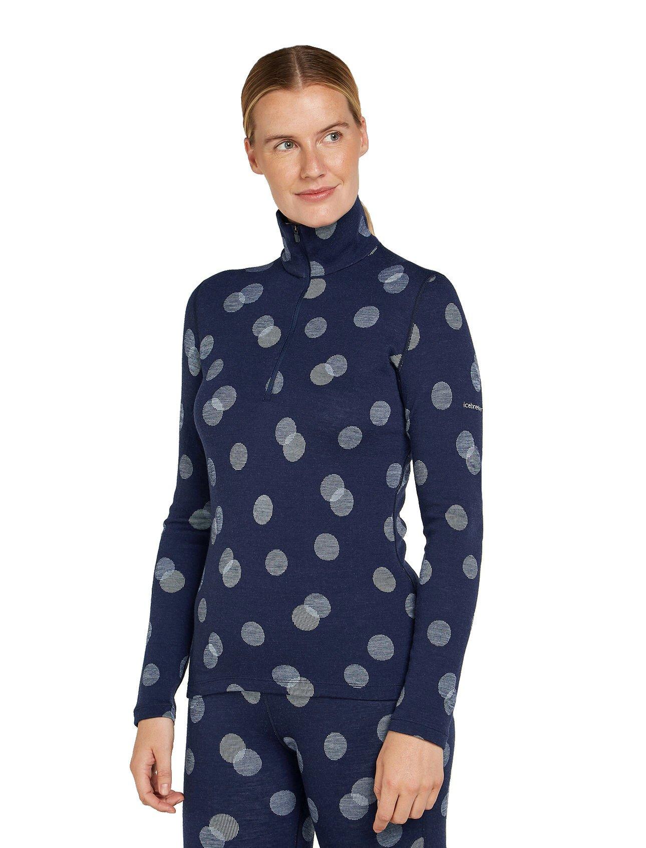 Women's Merino Vertex 260 Long Sleeve Half Zip Thermal Top Falling Flakes - Blue