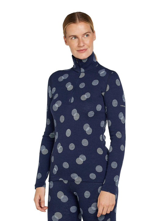 Women's Merino Vertex 260 Long Sleeve Half Zip Thermal Top Falling Flakes - Blue