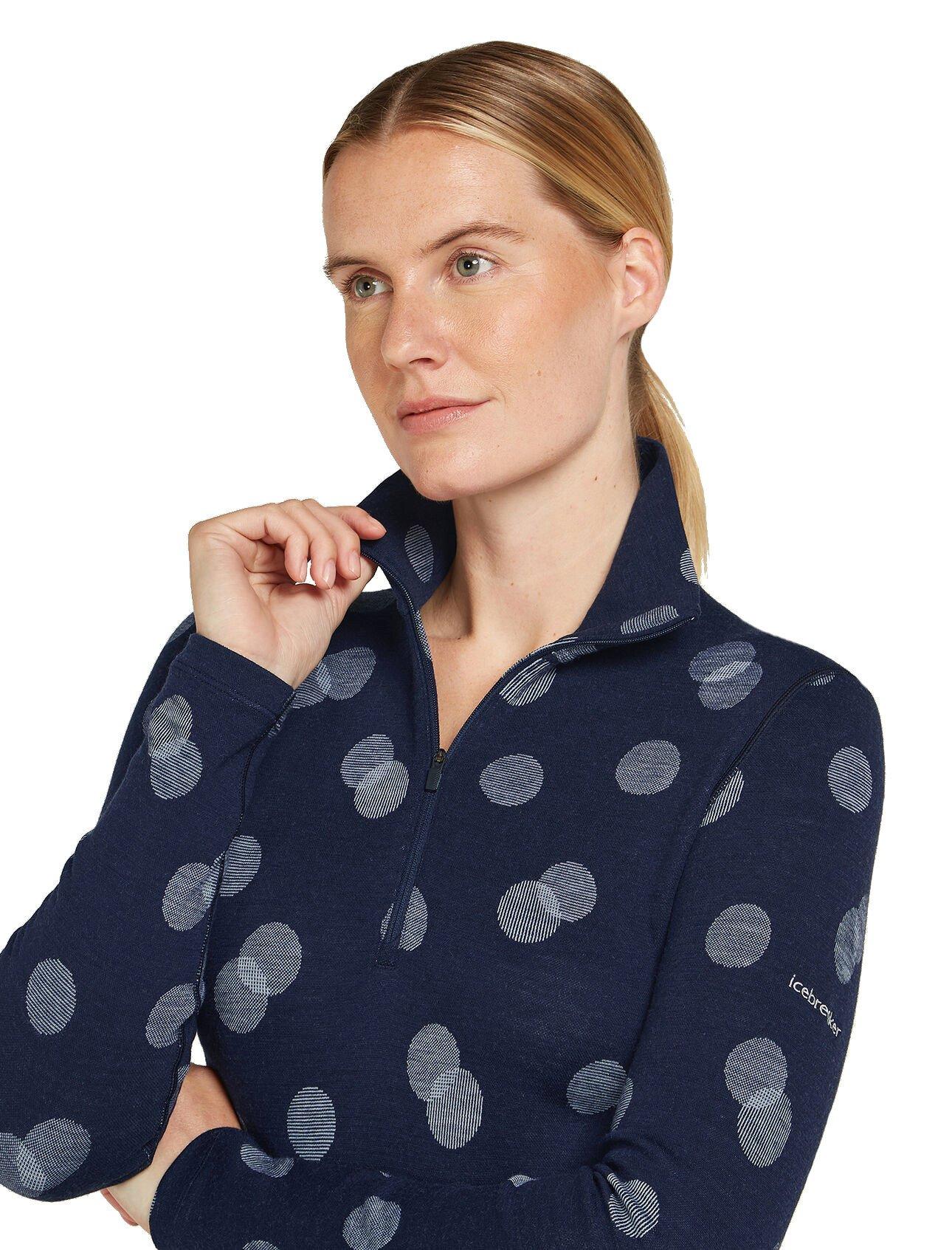 Women's Merino Vertex 260 Long Sleeve Half Zip Thermal Top Falling Flakes - Blue