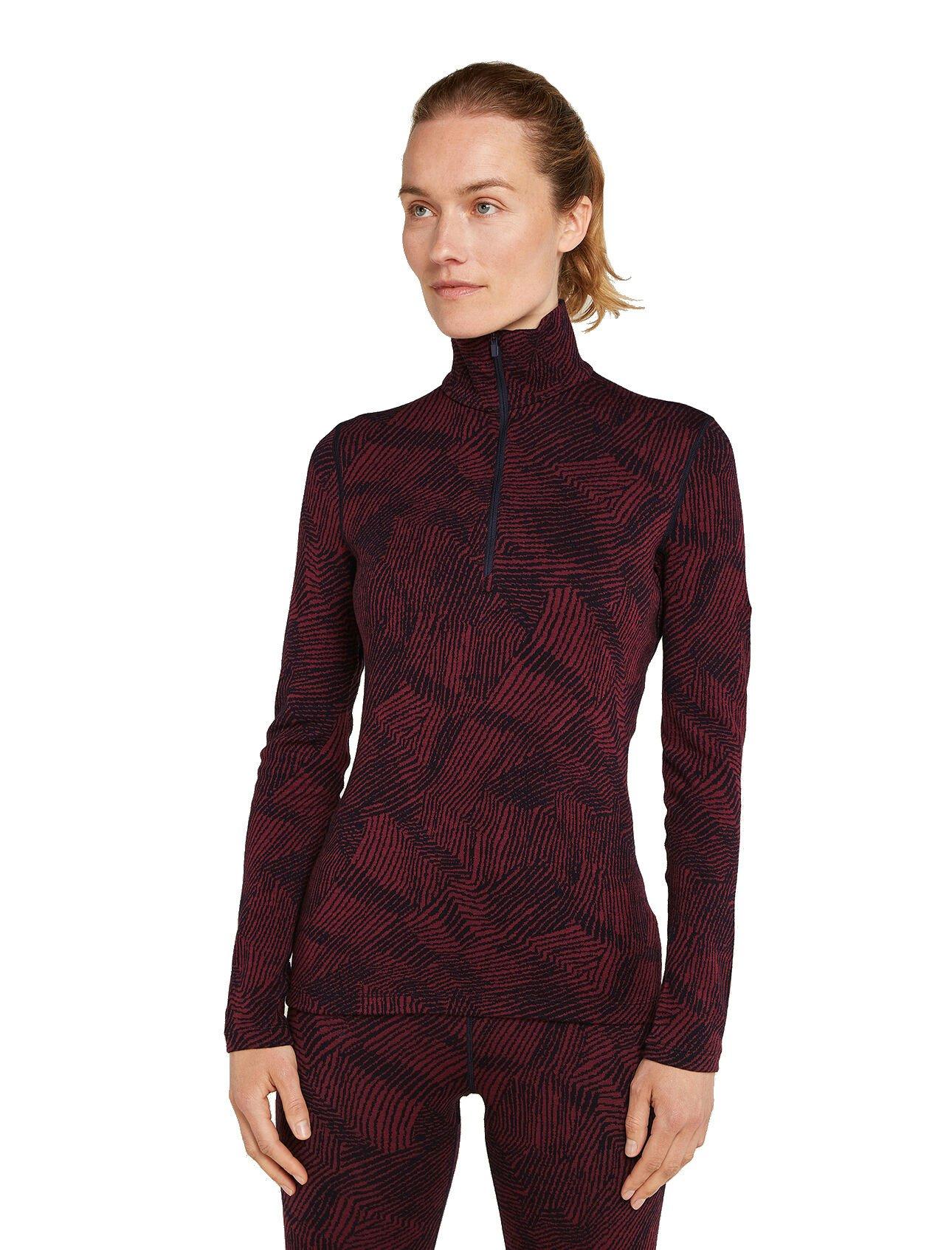Women's Merino 260 Vertex Long Sleeve Half Zip Thermal Top Frozen Forms - Red