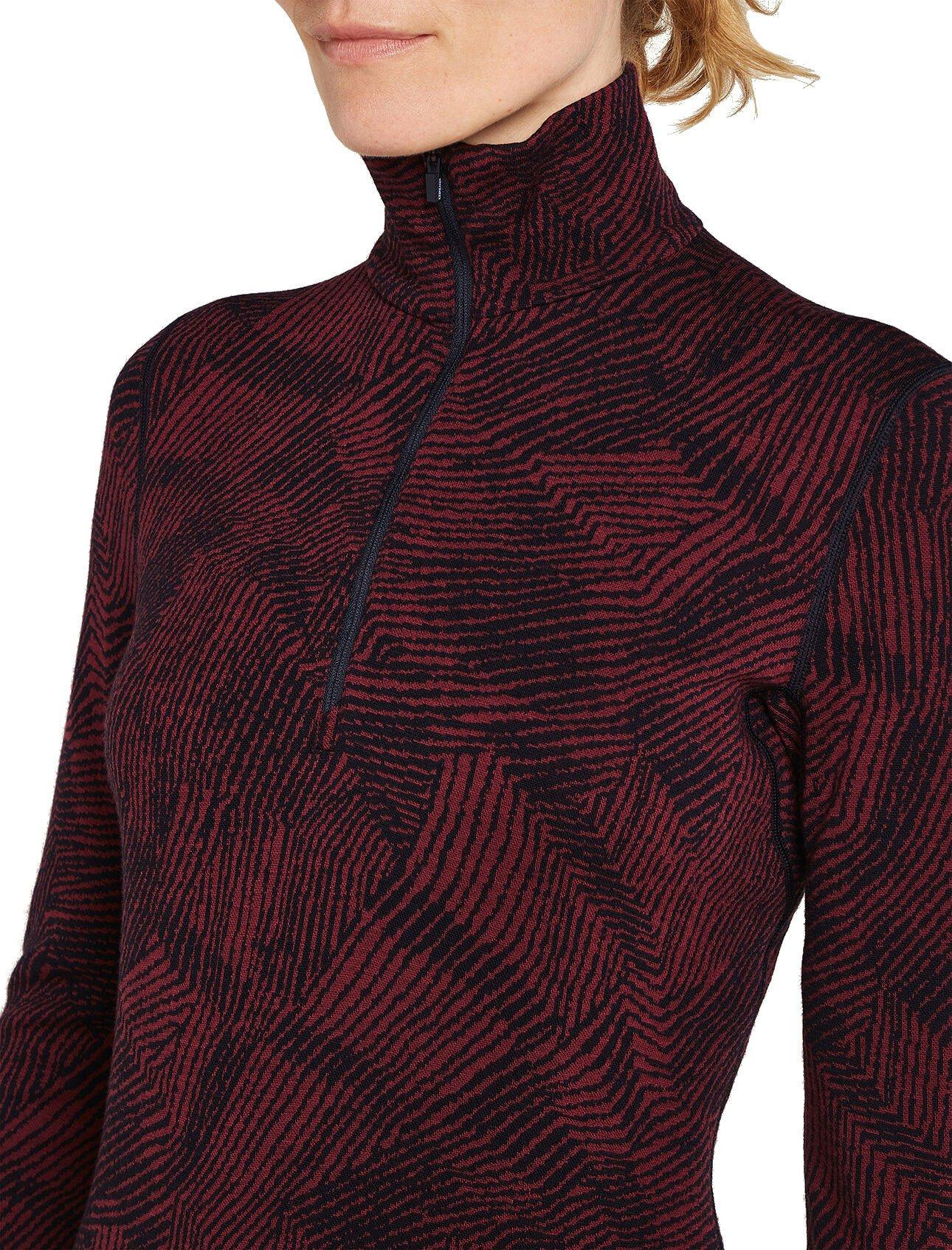 Women's Merino 260 Vertex Long Sleeve Half Zip Thermal Top Frozen Forms - Red