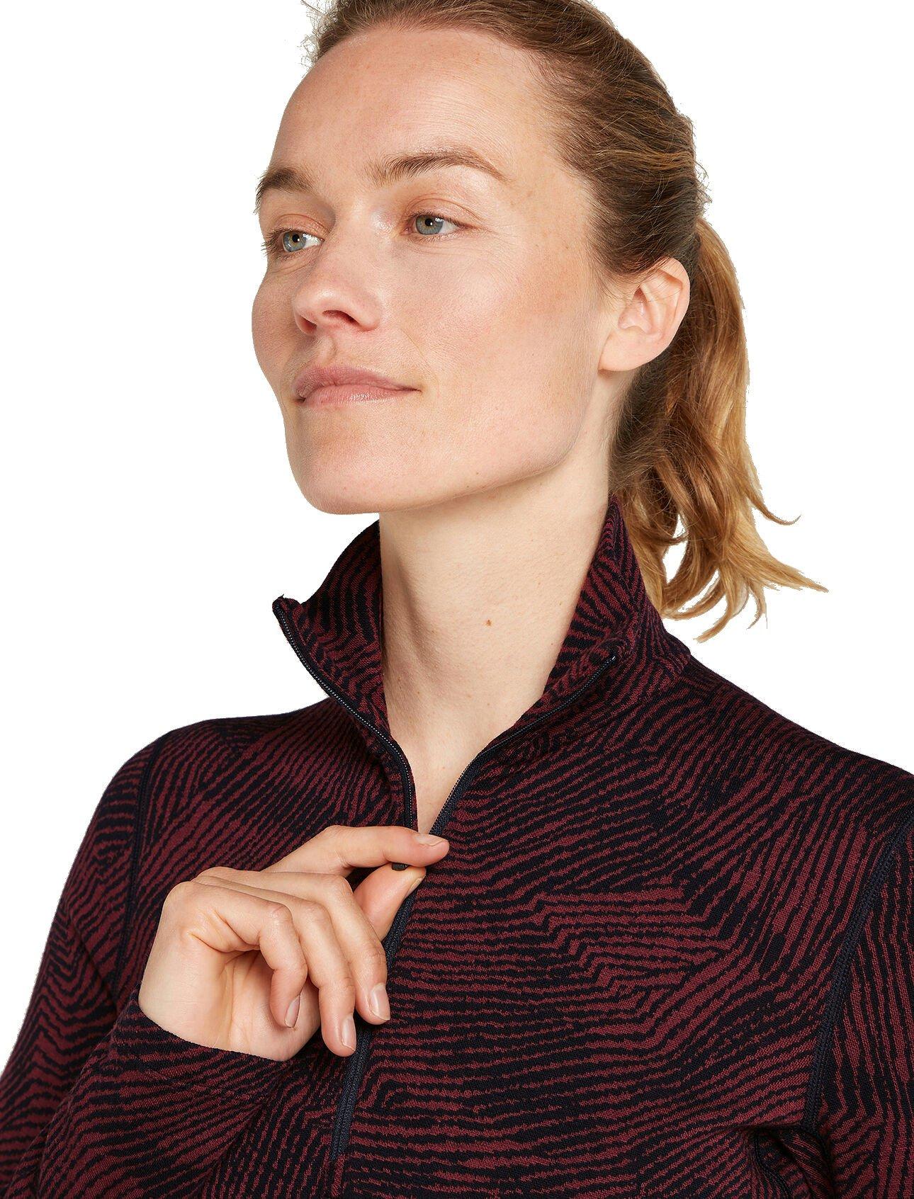 Women's Merino 260 Vertex Long Sleeve Half Zip Thermal Top Frozen Forms - Red