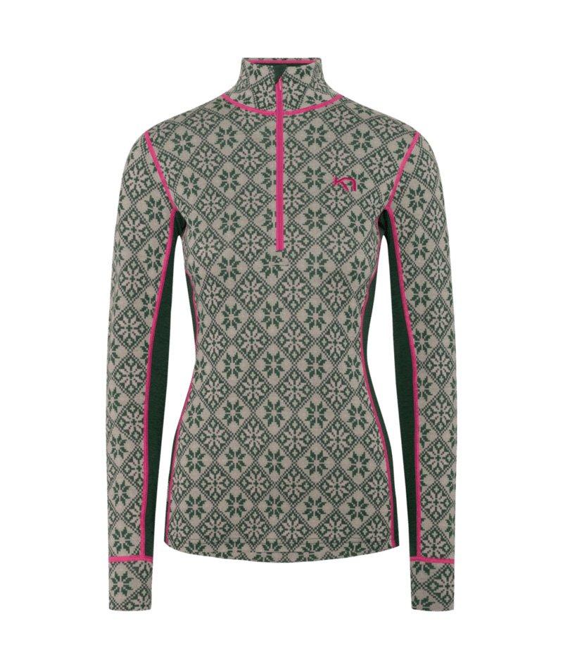 Women's Rose 1/2 Zip Base Layer Top - Green